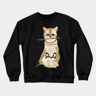 Cat with knitting needles Crewneck Sweatshirt